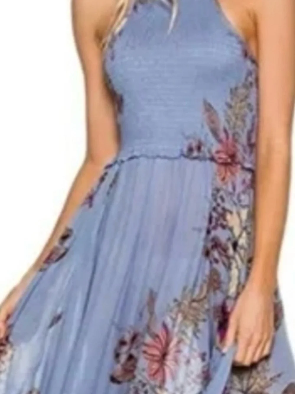 Free People Seasons in the Sun vintage Lavender Floral High-Low Midi Dress